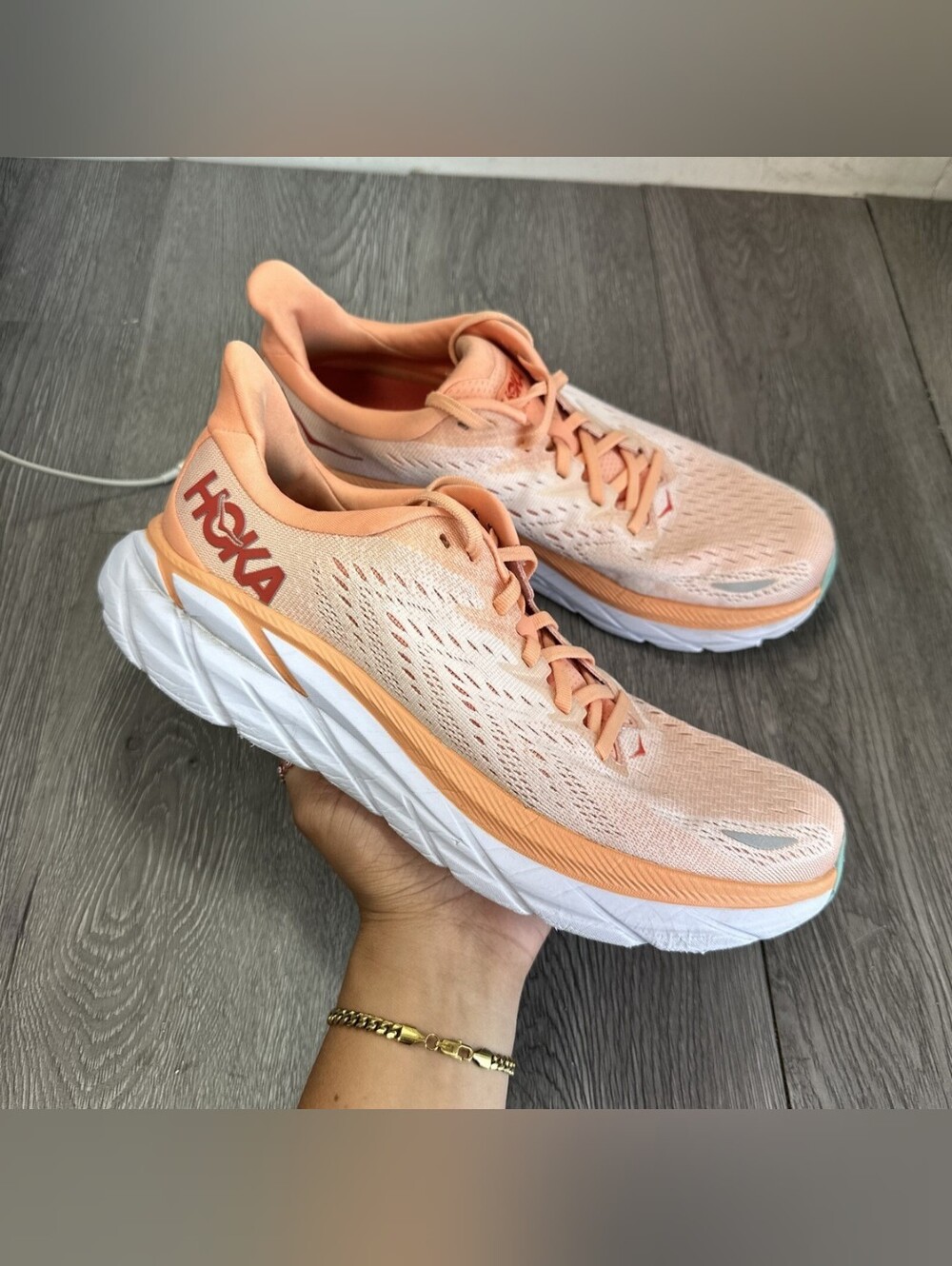 HOKA Clifton 8 'Cantaloupe' running shoes Size 9B